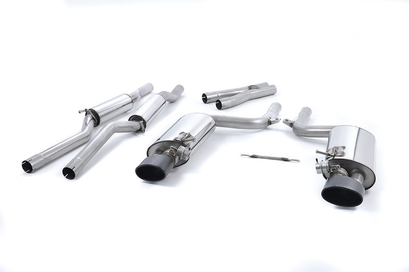 Cat-back Resonated. Including Exhaust Valves and Satin Sheen Bla