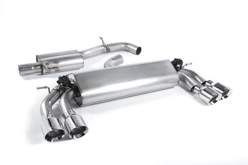 Cat-back Resonated (quieter). Polished GT-100 Round Trims. EC-Ap