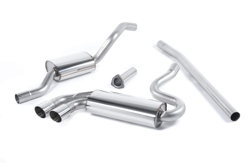 Downpipe-back Resonated (quieter). Polished OEM-Style Tips. Requ