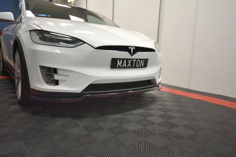 Maxton Tesla X Front spoiler leppe gloss svart