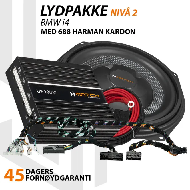 Hovedbilde Match Lydoppgraderingspakke BMW i4 688HK - Nivå 2 Nivå 2 Lydpakke for BMW i4 G26 2022--> med 688HK