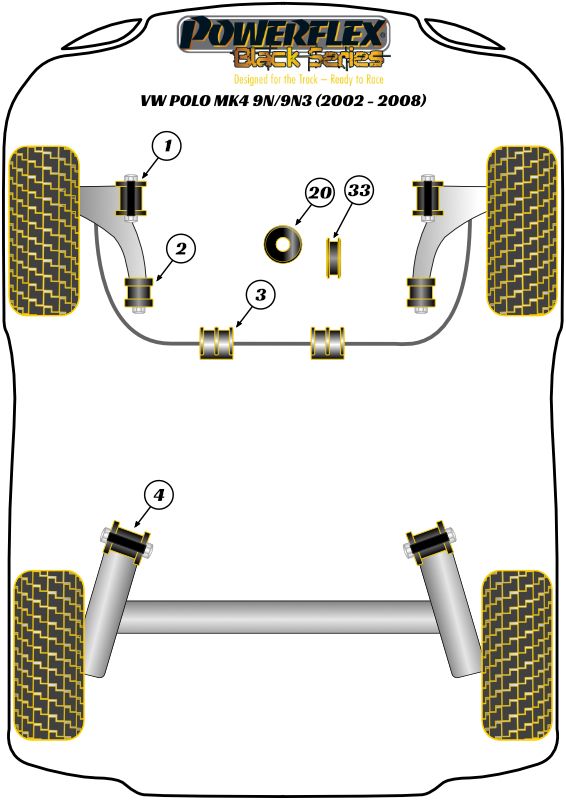 Front Wishbone Rear Bush Caster Offset