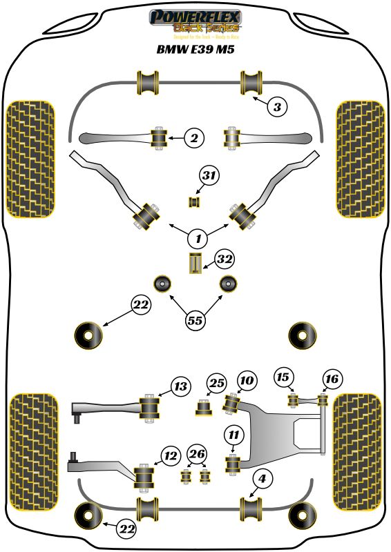 Front Lower Tie Bar To Chassis Bush