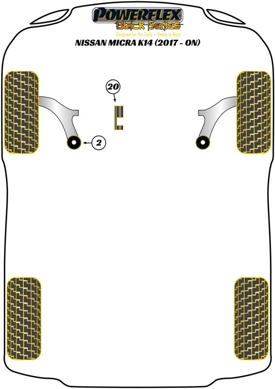 Front Wishbone Rear Bush Caster Offset