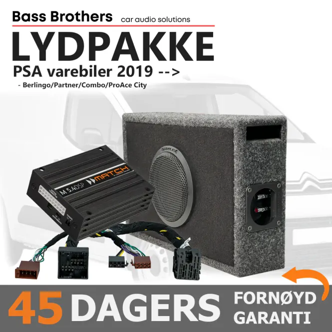 Hovedbilde Match Lydoppgraderingspakke PSA varebil Plug and Play lydoppgrad