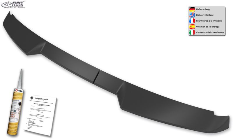 Bakluke spoiler VW Caddy 2020- Ford Transit Connect 2024- Bak dører